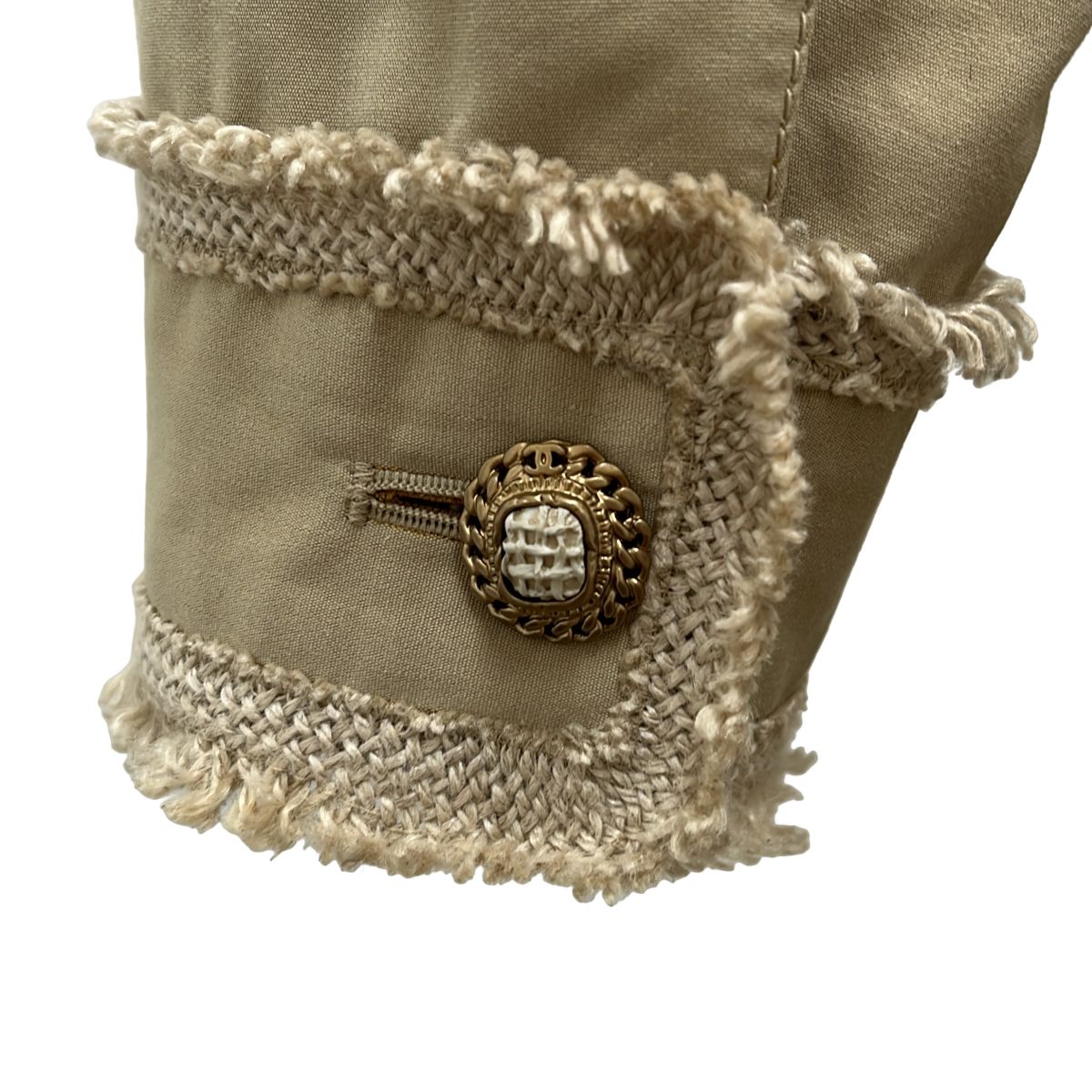 Chanel CC Logo Double Spring Coat 36 Beige — view 5