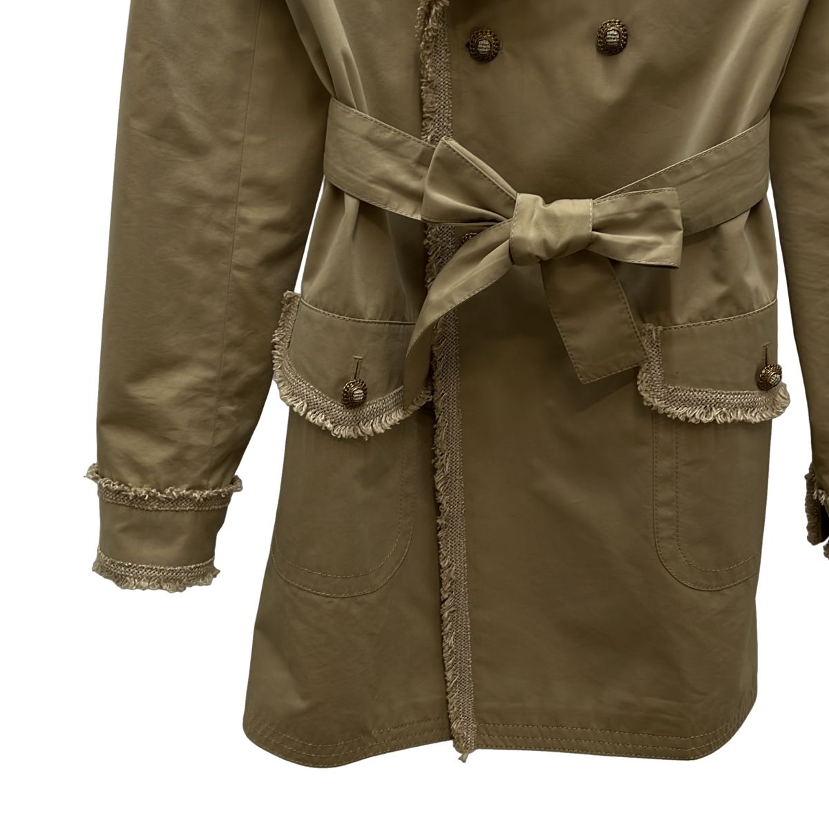 Chanel CC Logo Double Spring Coat 36 Beige — view 3