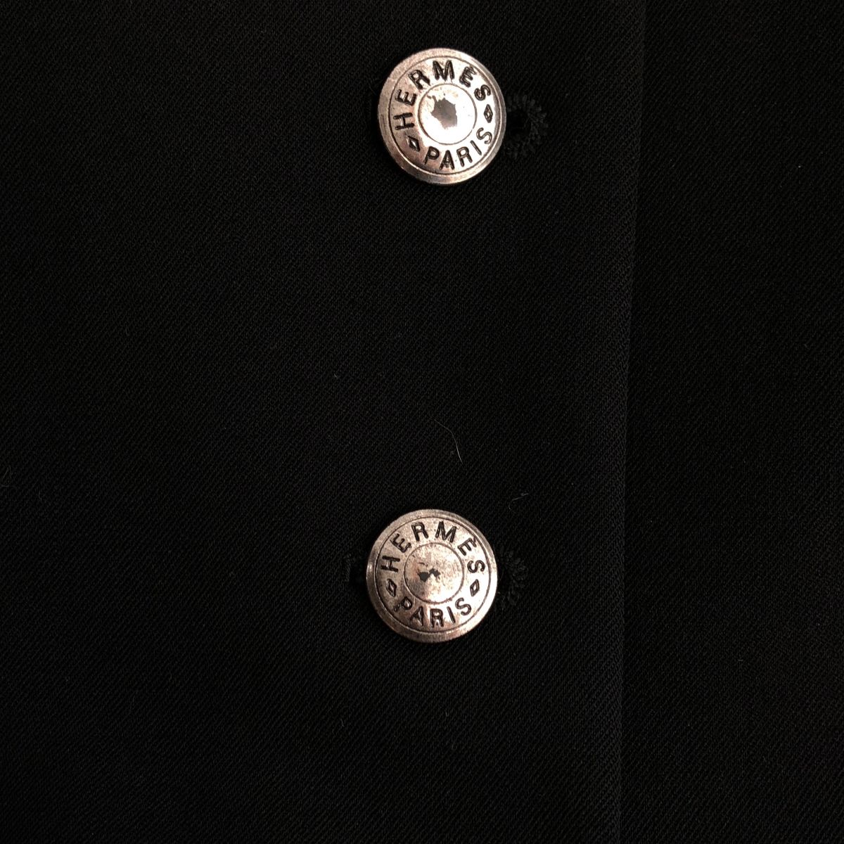 Hermes Wool Logo Metal Button Single Breasted Jacket Fully Lined 40 Black — view 7