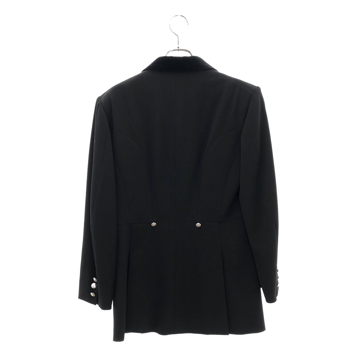 Hermes Wool Logo Metal Button Single Breasted Jacket Fully Lined 40 Black — view 5