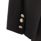Hermes Wool Logo Metal Button Single Breasted Jacket Fully Lined 40 Black — view 6