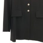 Hermes Wool Logo Metal Button Single Breasted Jacket Fully Lined 40 Black — view 3