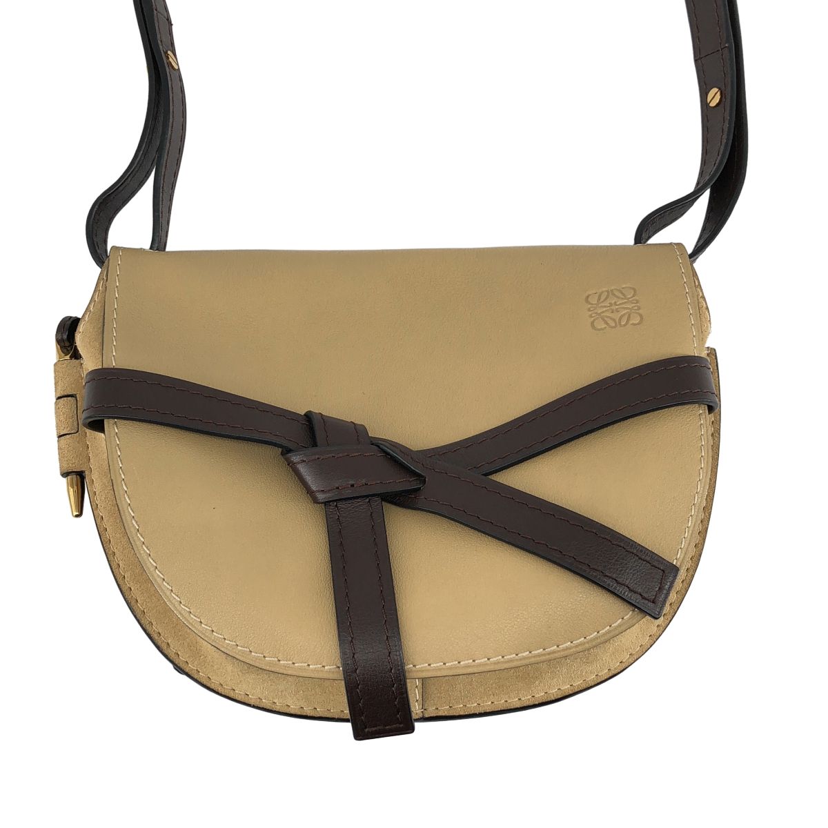 Loewe Gate Dual Small Shoulder Bag Beige Brown — view 3