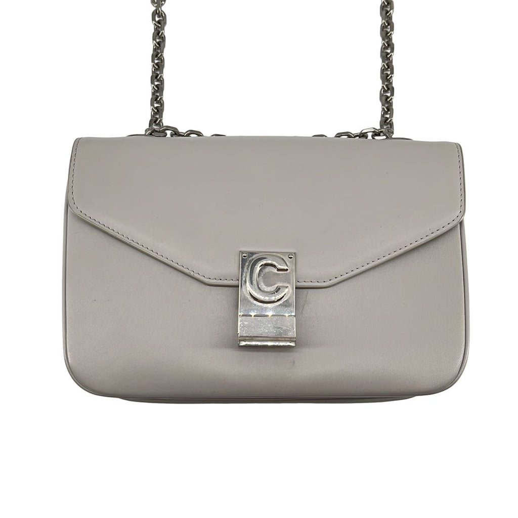 Celine C Motif Chain Shoulder Bag Gray — view 3