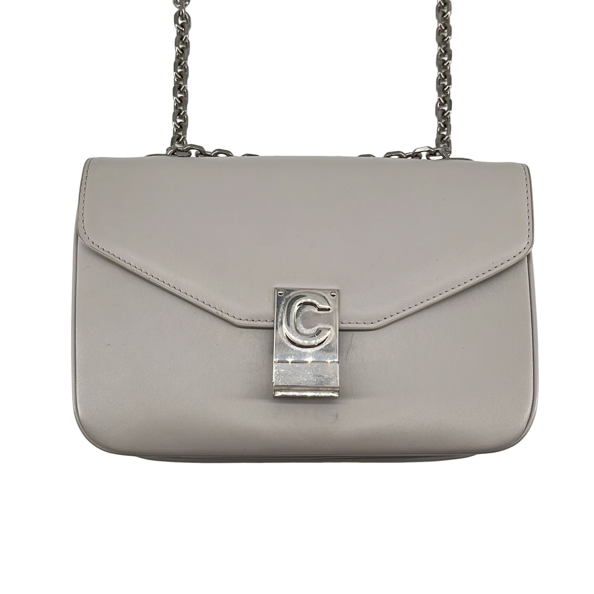 Celine C Motif Chain Shoulder Bag Gray — view 3