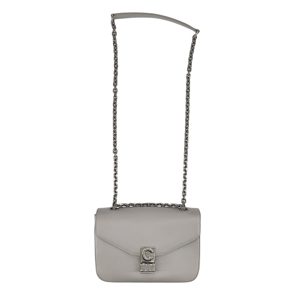 Celine C Motif Chain Shoulder Bag Gray