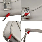 Celine C Motif Chain Shoulder Bag Gray — view 7