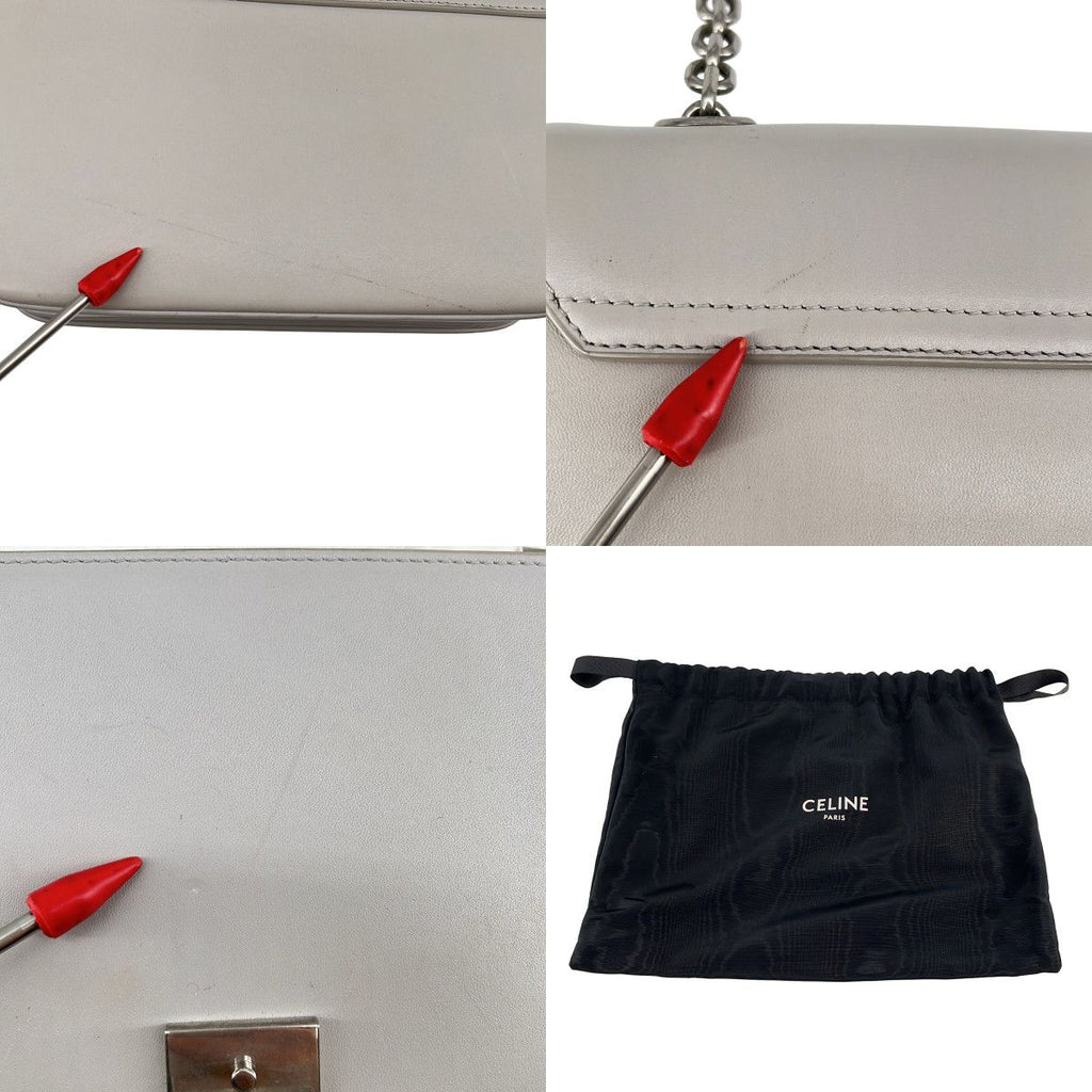 Celine C Motif Chain Shoulder Bag Gray — view 8