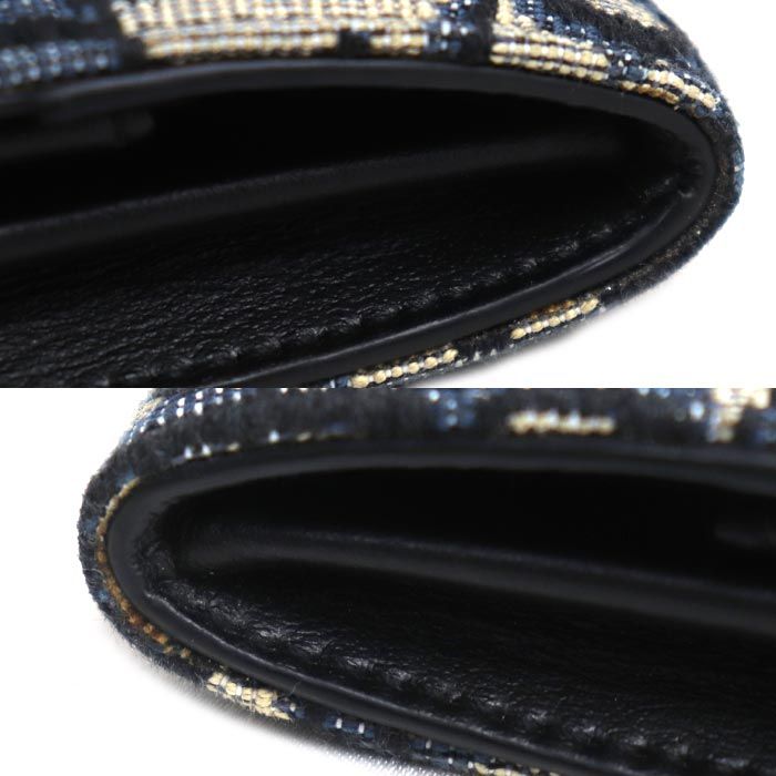 Dior Oblique Coin Case Beige Navy