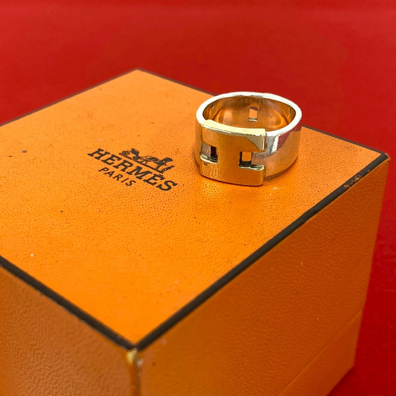 Hermes Ring 925 Sterling Silver Gold