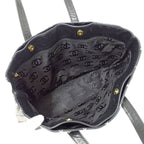 Chanel Wild Stitch Tote Leather Black Gold Shoulder Bag Large — view 5