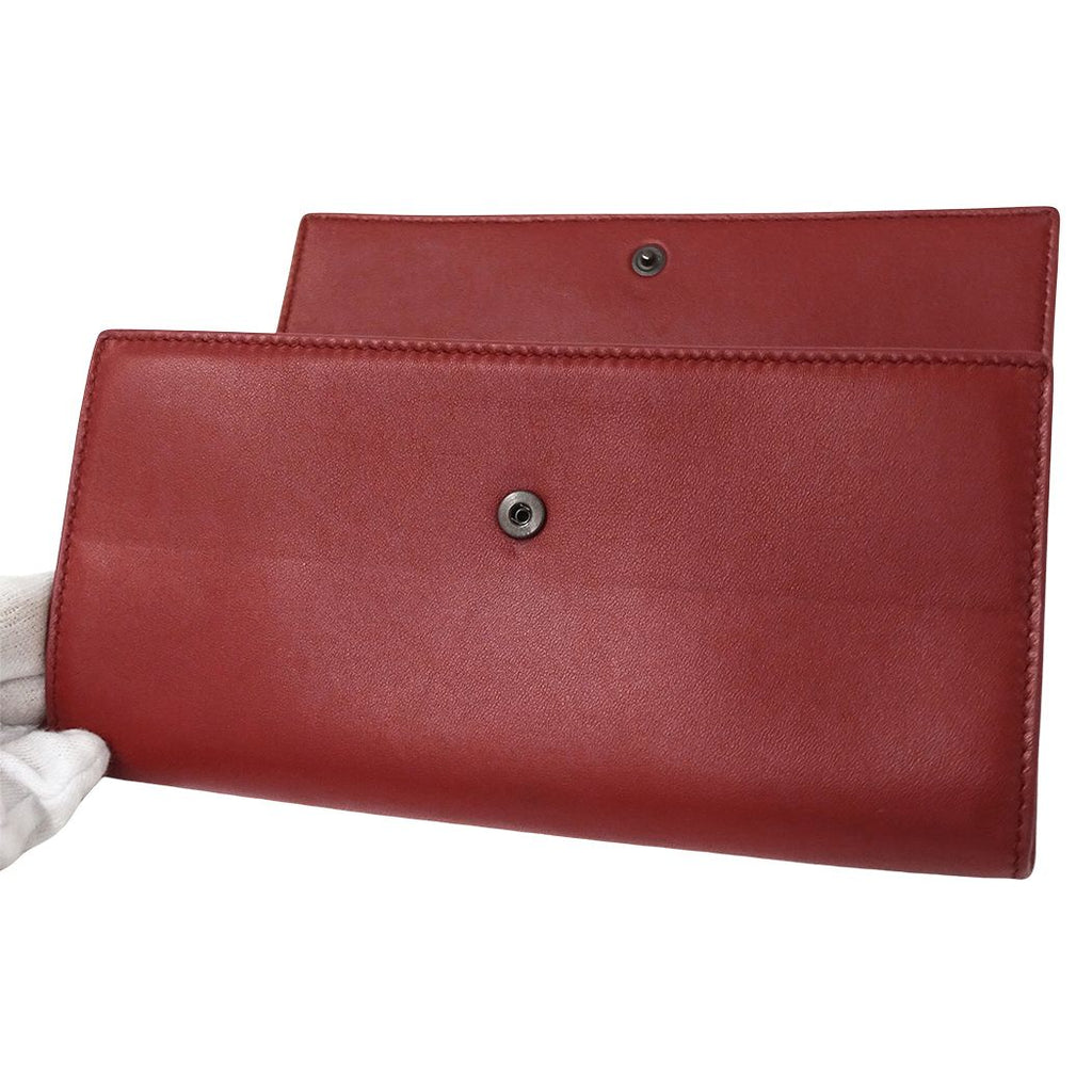 Bottega Veneta Wallet Leather Red Pink Flower — view 9