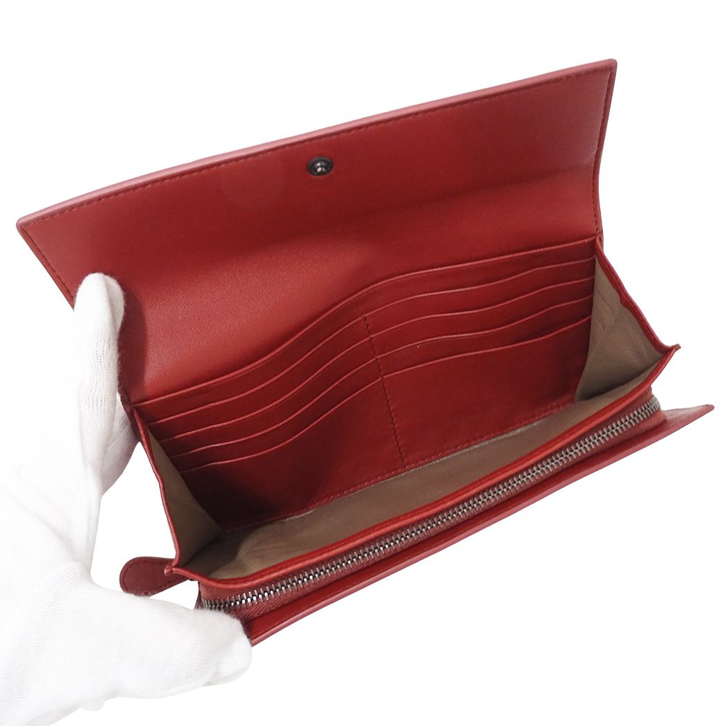 Bottega Veneta Wallet Leather Red Pink Flower — view 4