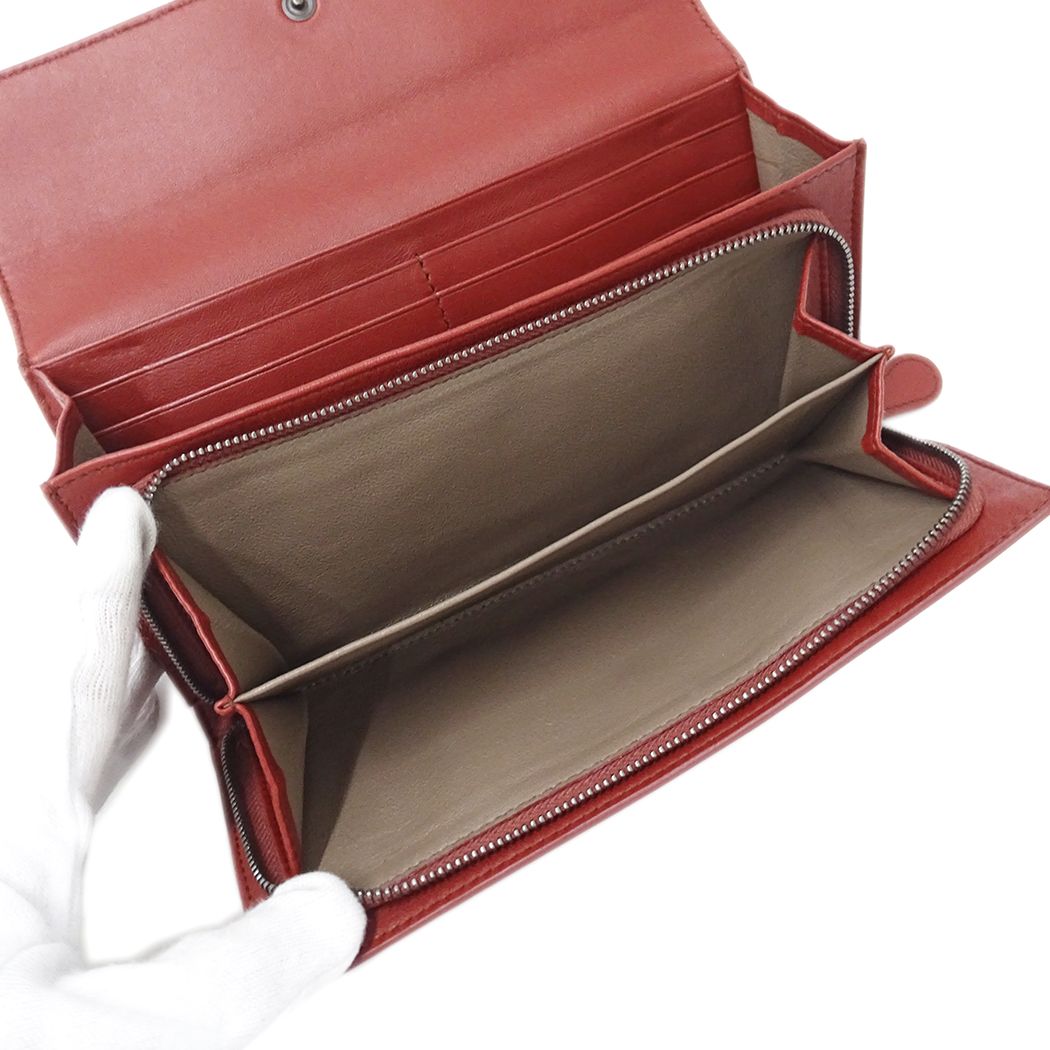 Bottega Veneta Wallet Leather Red Pink Flower — view 7