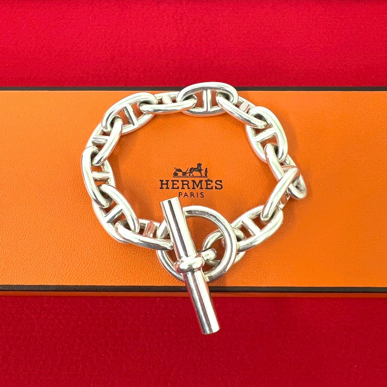 Hermes Chaine D'ancre GM Bracelet 925 Sterling Silver Chain