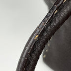 Fendi Selleria Linda Handbag Logo Stitch Leather Brown — view 5