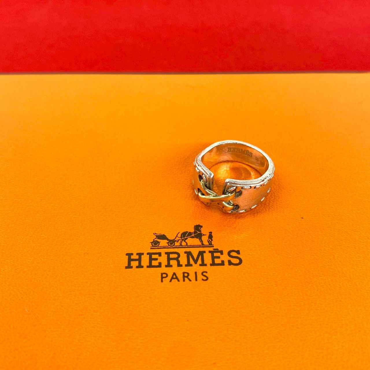 Hermes Mexico Ring 925 Sterling Silver 18k