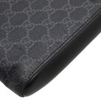 Gucci GG Supreme Sherry Line Crossbody Shoulder Bag Black Leather
