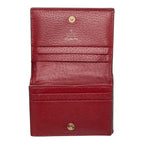 Gucci Mini GG Supreme Doraemon Bifold Wallet Beige Wine Red Leather