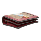 Gucci Mini GG Supreme Doraemon Bifold Wallet Beige Wine Red Leather