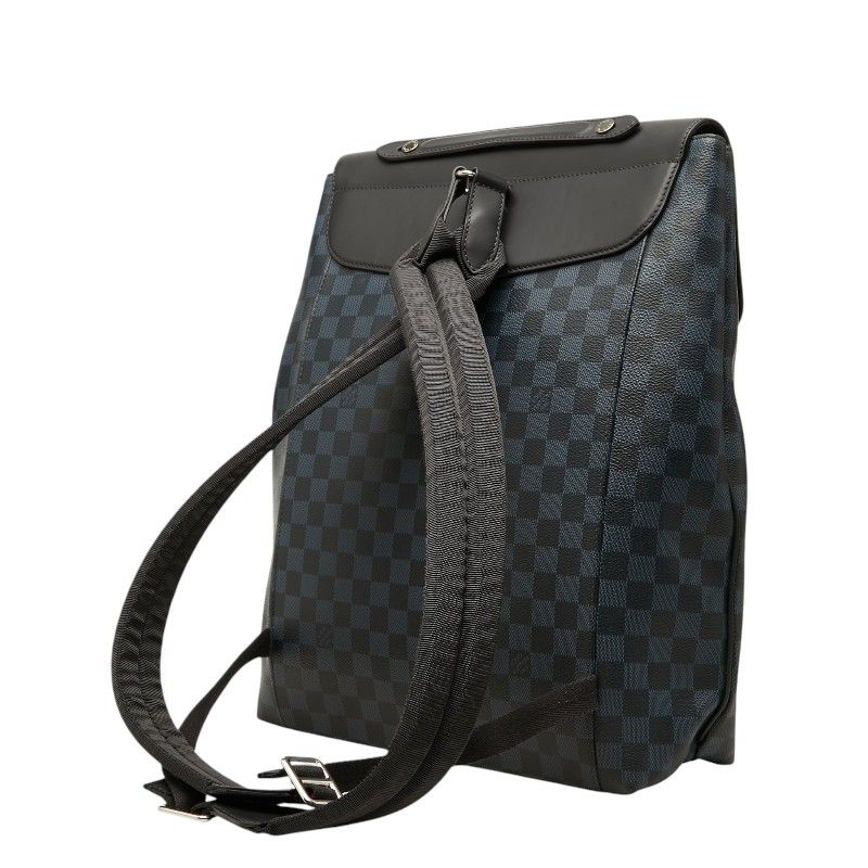 Louis Vuitton Damier Cobalt Newport Backpack Black Navy Leather