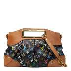 Louis Vuitton Monogram Multicolor Judy MM Chain Shoulder Bag 2-Way Black Leather