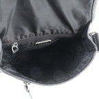 Prada Tessuto Nylon Triangle Logo Leather Shoulder Bag Crossbody Messenger — view 6