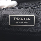 Prada Tessuto Nylon Triangle Logo Leather Shoulder Bag Crossbody Messenger — view 7