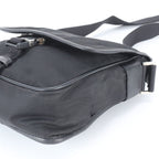 Prada Tessuto Nylon Triangle Logo Leather Shoulder Bag Crossbody Messenger — view 3