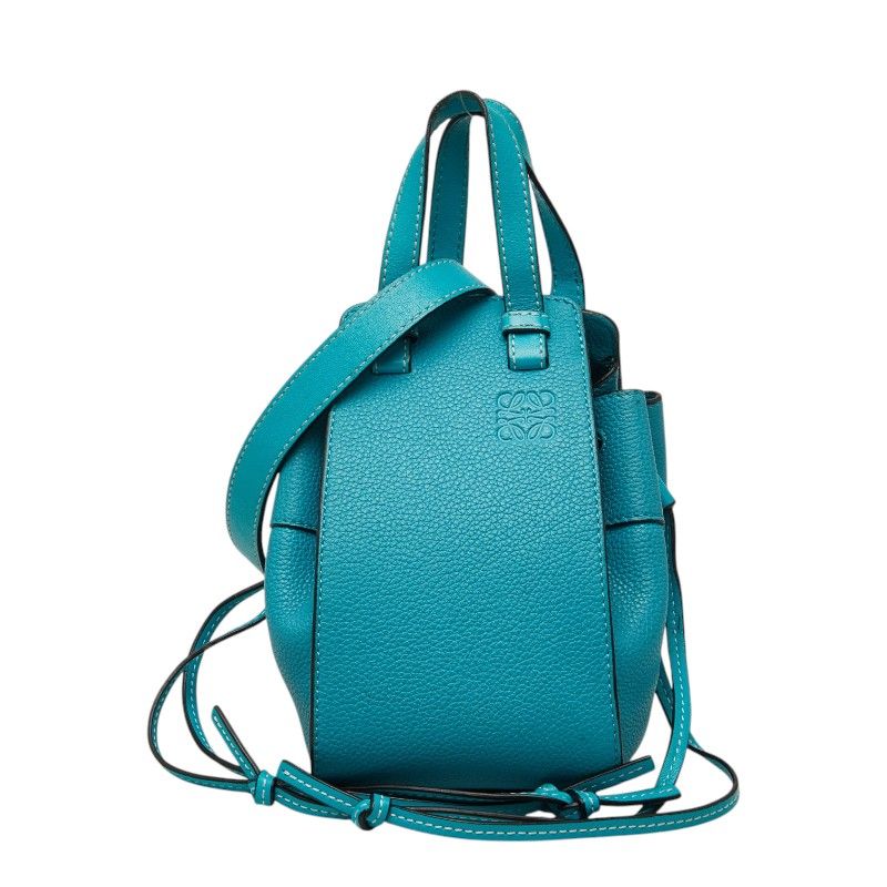 Loewe Hammock Mini 2-Way Shoulder Bag Blue Leather