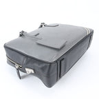Prada Saffiano Leather Business Document Briefcase Tote Gray — view 4