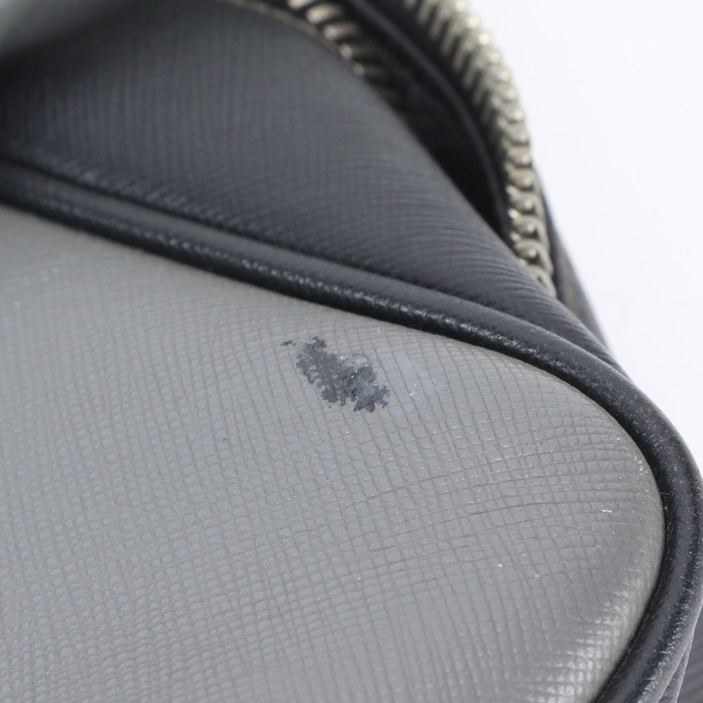 Prada Saffiano Leather Business Document Briefcase Tote Gray — view 9
