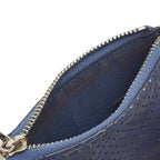 Chanel Quilted CC Logo Coin Purse Navy Leather