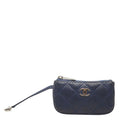 Chanel Quilted CC Logo Coin Purse Navy Leather