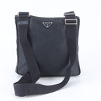 Prada Tessuto Nylon Leather Shoulder Bag Crossbody Messenger Business Navy — view 3