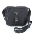 Prada Tessuto Nylon Triangle Logo Leather Shoulder Bag Crossbody Messenger