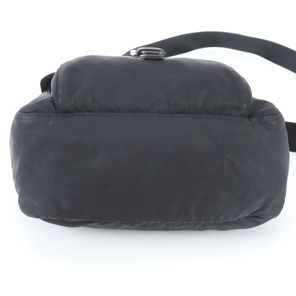 Prada Tessuto Nylon Triangle Logo Leather Shoulder Bag Crossbody Messenger — view 4