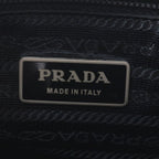 Prada Tessuto Nylon Triangle Logo Leather Shoulder Bag Crossbody Messenger — view 8