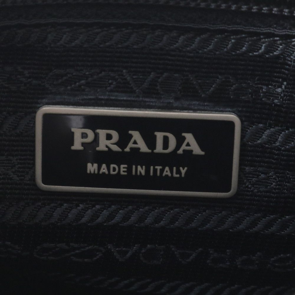 Prada Tessuto Nylon Triangle Logo Leather Shoulder Bag Crossbody Messenger — view 8