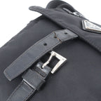 Prada Tessuto Nylon Triangle Logo Leather Shoulder Bag Crossbody Messenger — view 6