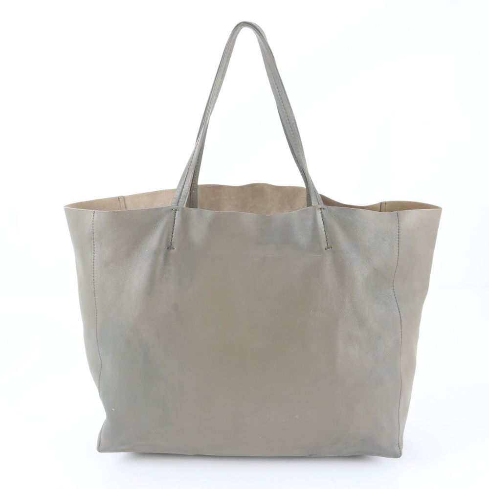 Celine Horizontal Cabas Leather Tote Shoulder Hand Gray — view 3