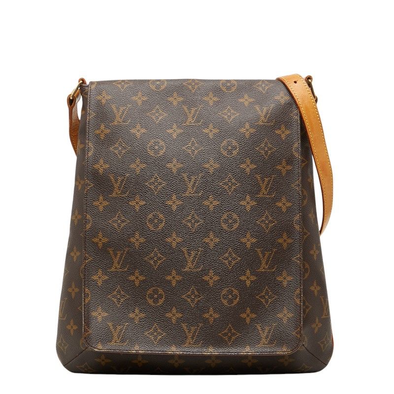 Louis Vuitton Monogram Musette Crossbody Shoulder Bag Brown Leather