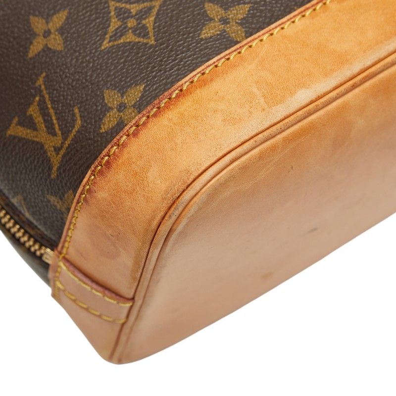 Louis Vuitton Monogram Alma PM Handbag Brown Leather