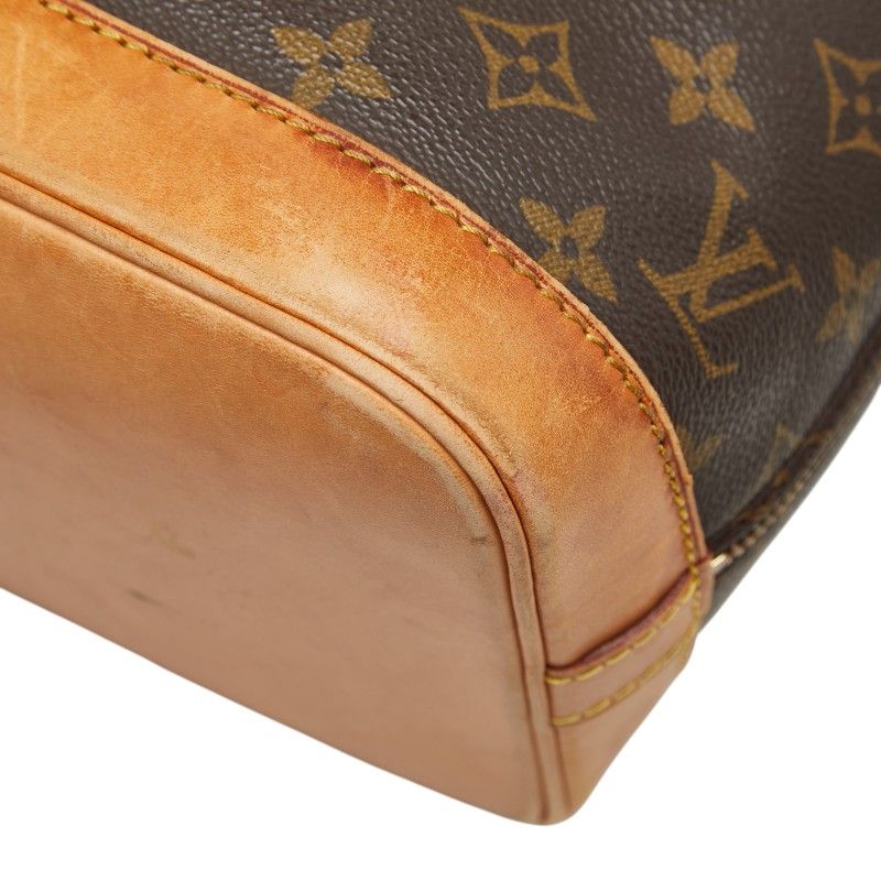 Louis Vuitton Monogram Alma PM Handbag Brown Leather