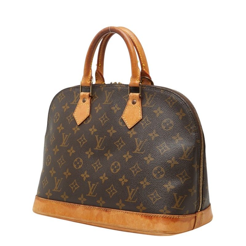 Louis Vuitton Monogram Alma PM Handbag Brown Leather