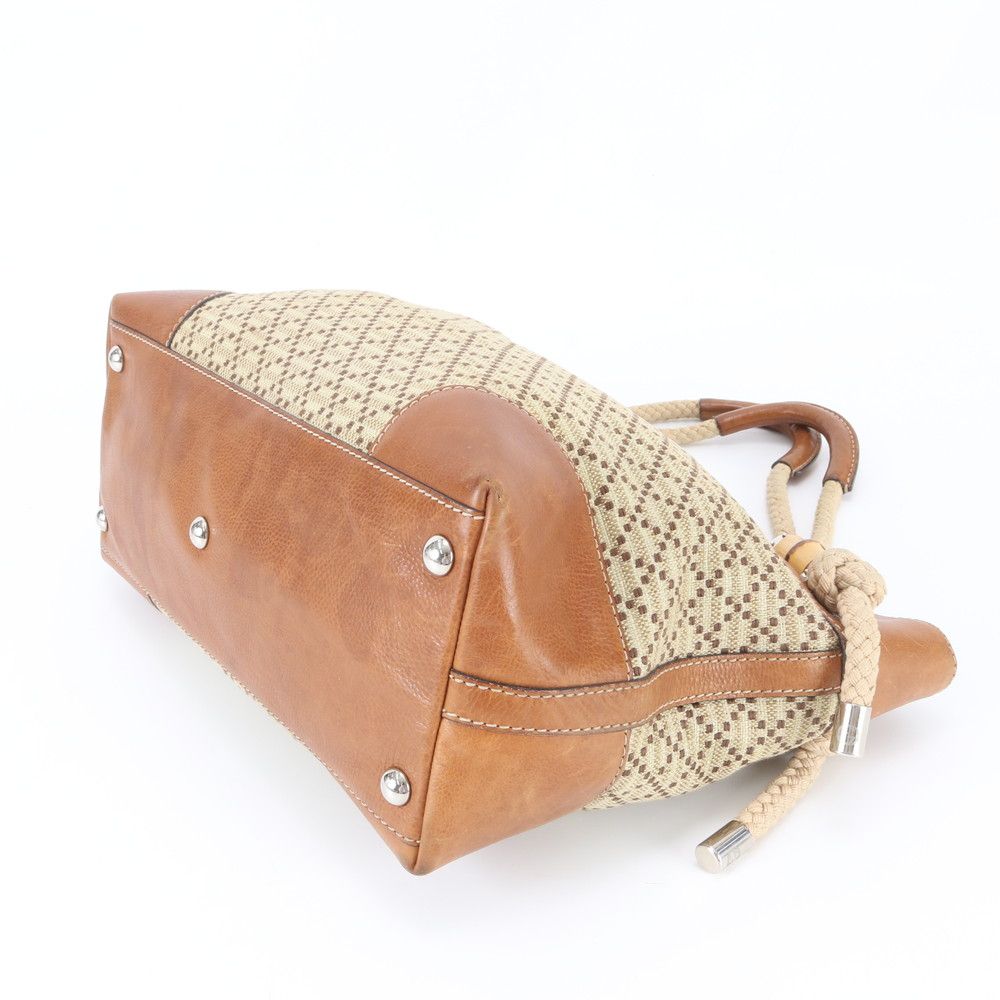 Gucci Diamante Maui Leather Canvas Tote Shoulder — view 5