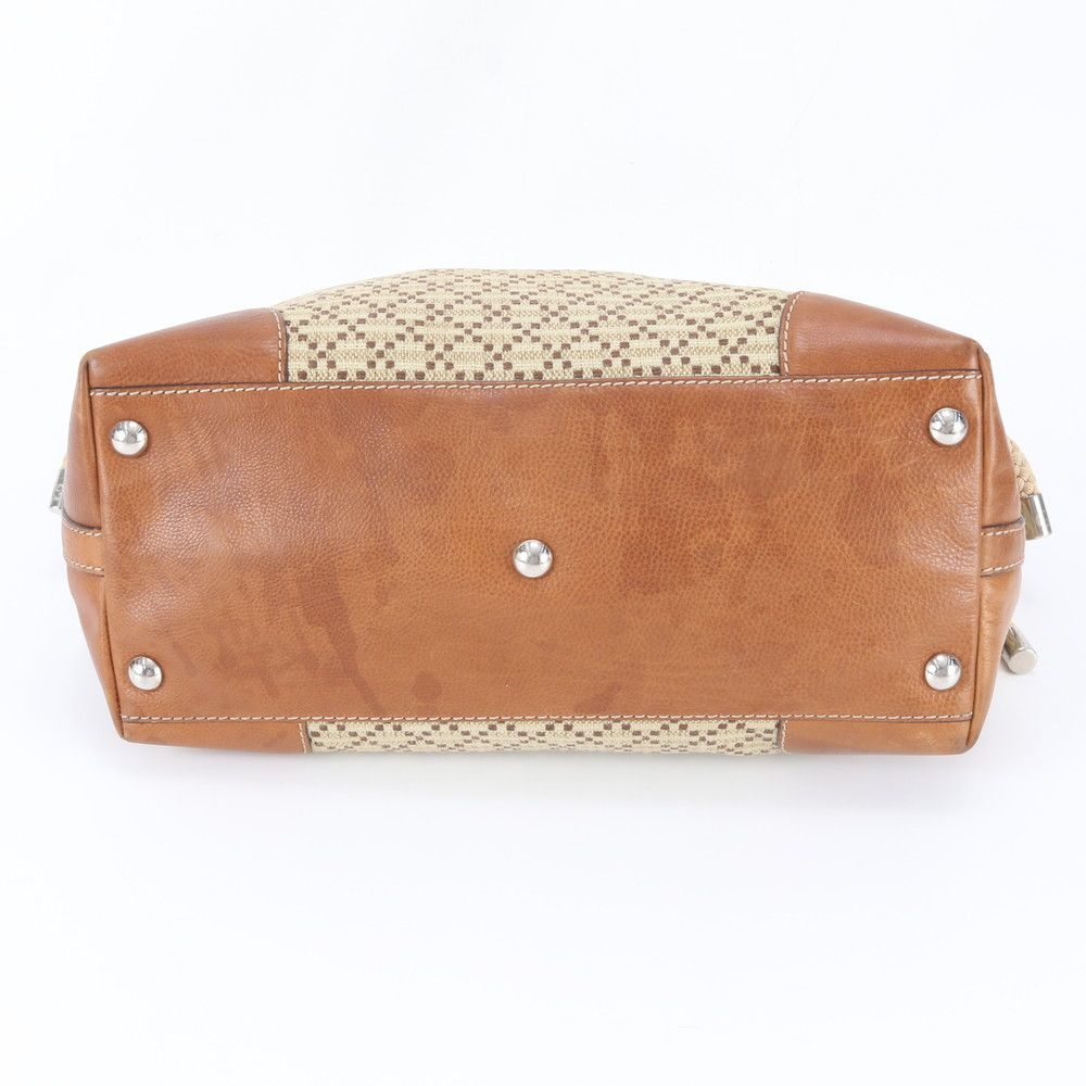 Gucci Diamante Maui Leather Canvas Tote Shoulder — view 6