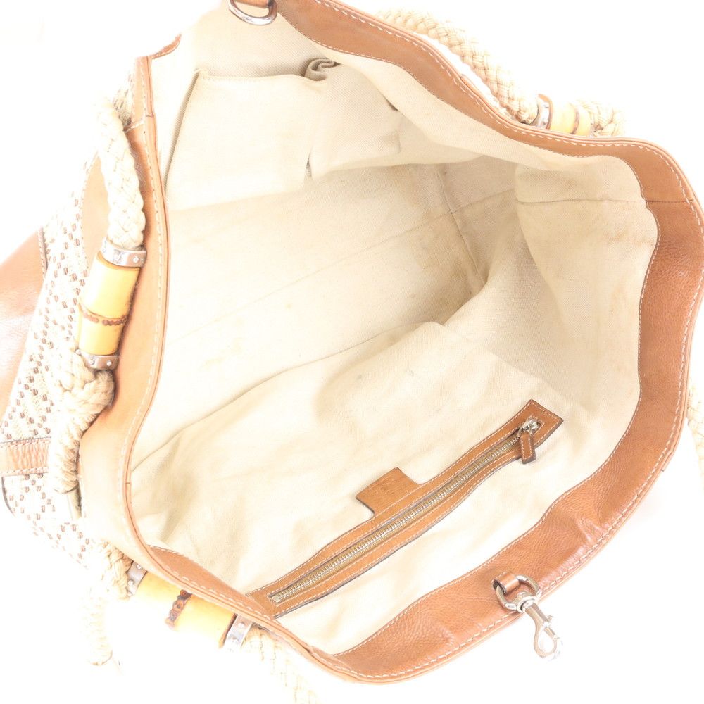 Gucci Diamante Maui Leather Canvas Tote Shoulder — view 7