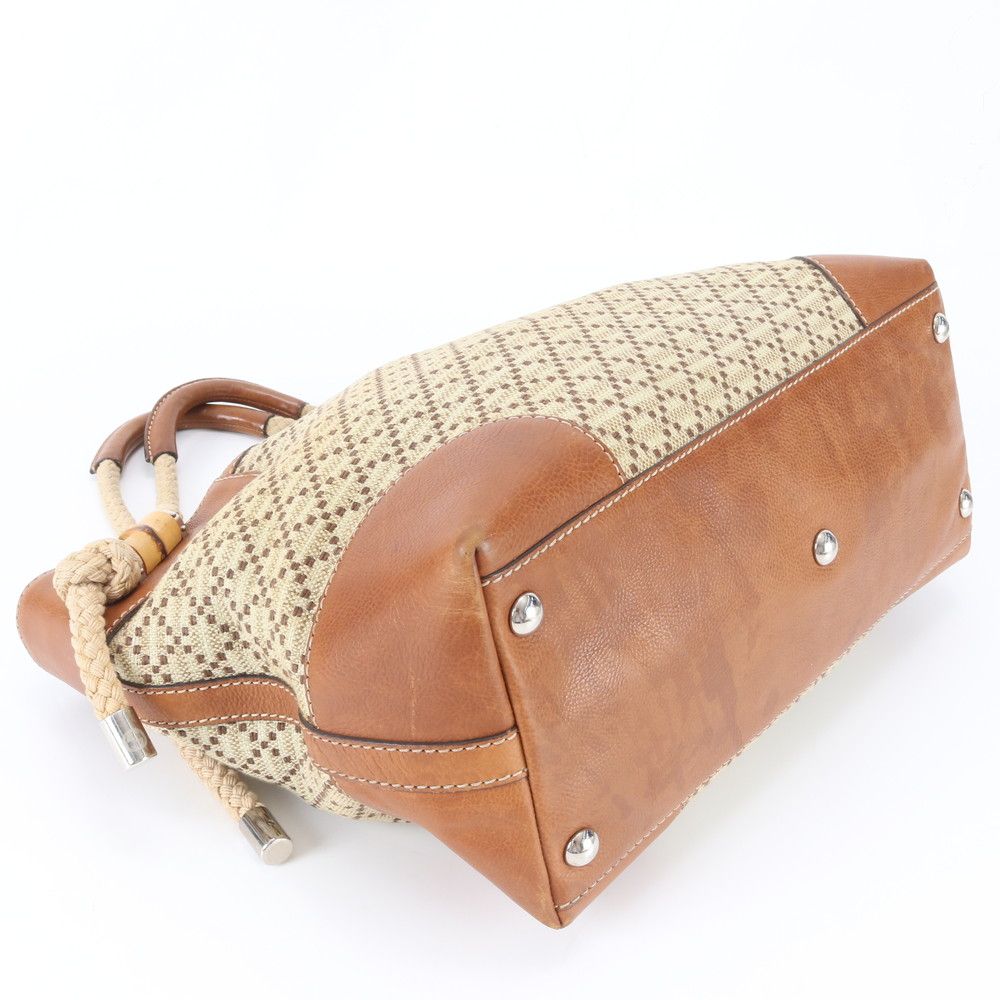 Gucci Diamante Maui Leather Canvas Tote Shoulder — view 4