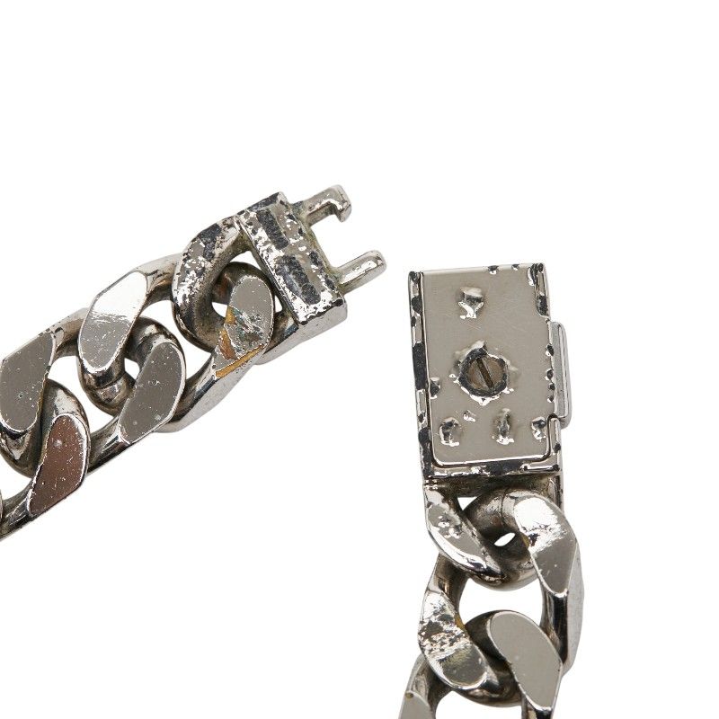Louis Vuitton Monogram Bracelet LV Signature Chain Silver Metal